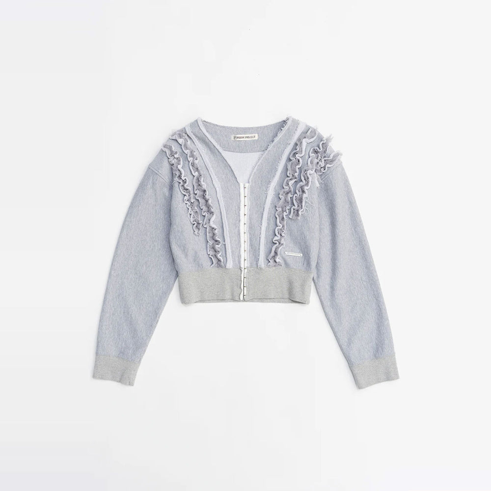 Frills Sweatshirt Cardigan