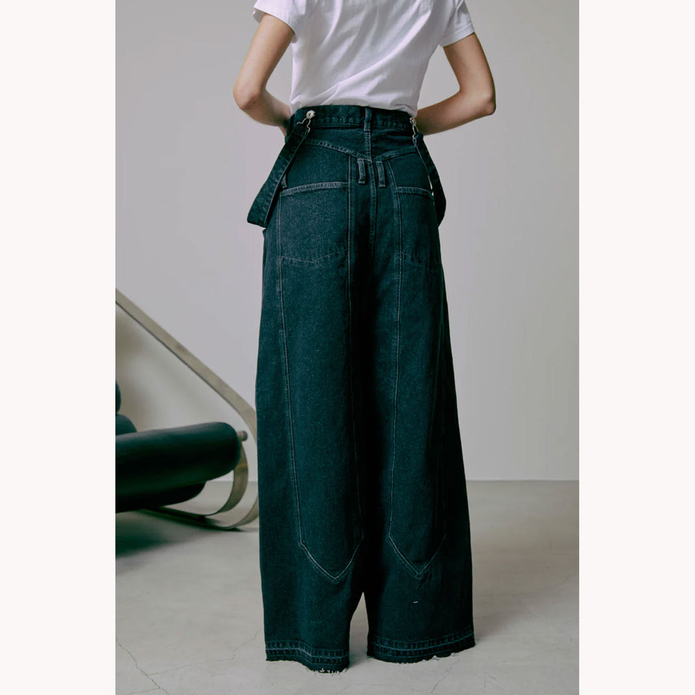 
                  
                    Loose Waist Two-way Salopette Pants-BLACK-
                  
                