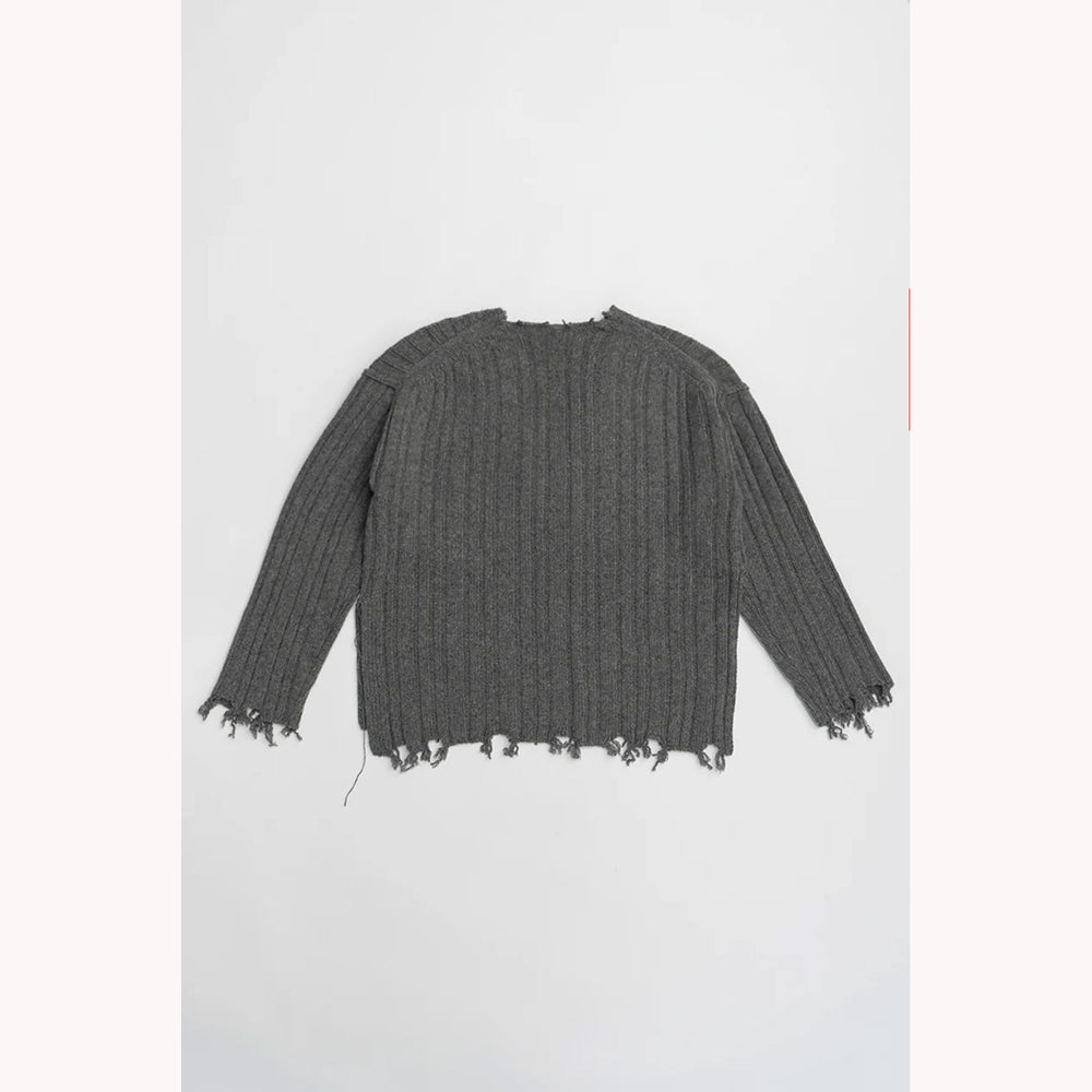 
                  
                    Plunge Neck Knit-GRAY-
                  
                