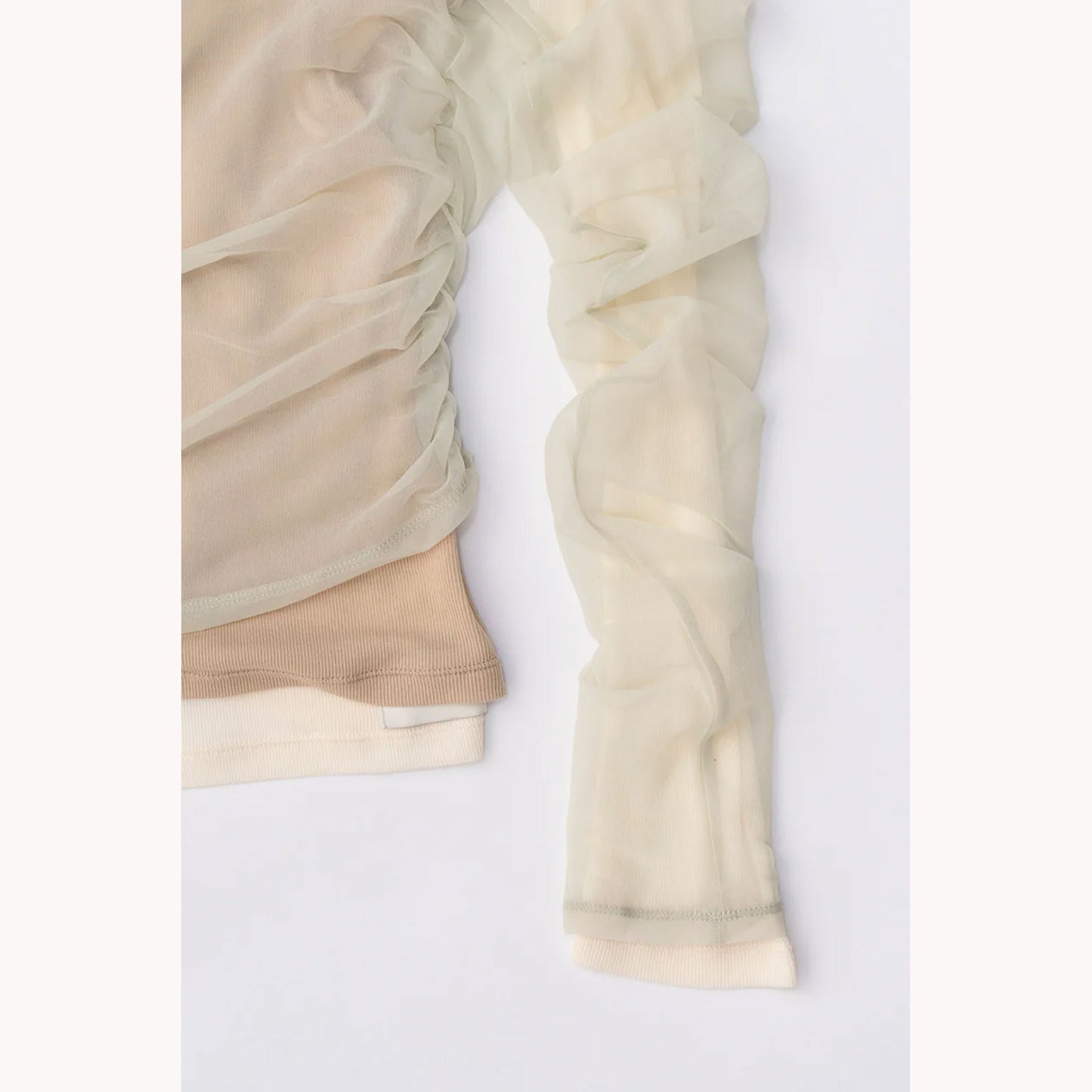 
                  
                    Triple Layered Sheer Top-BEIGE-
                  
                