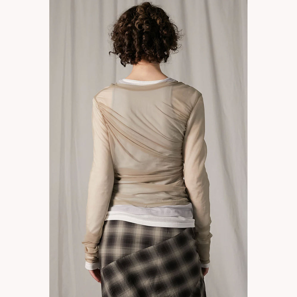 
                  
                    Triple Layered Sheer Top-BEIGE-
                  
                