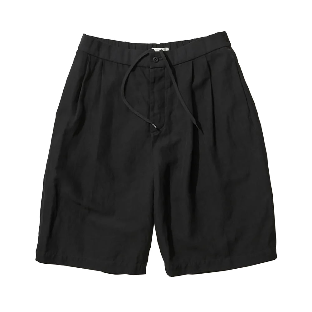 COTTON LINEN VOILE TWO TUCKED EASY SHORTS