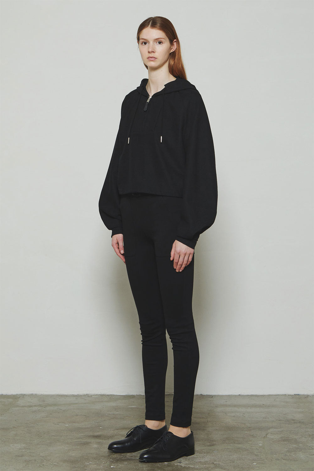 
                  
                    RERACS COTTON RAMIE PEARL KNIT ZIP UP PULLOVER SHORT PARKA -BLACK-
                  
                