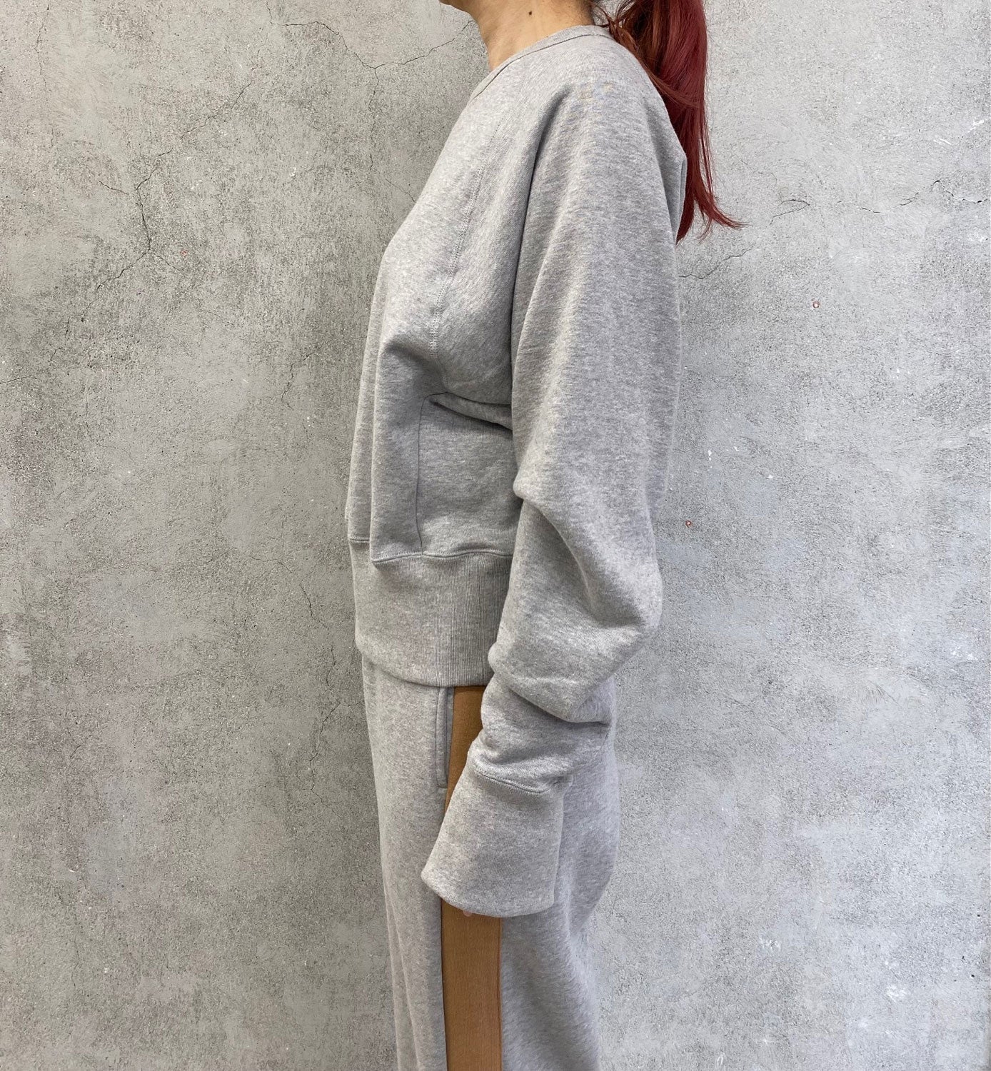 
                  
                    SLIT SLEEVE SWEAT-TAKESUMI GREY-
                  
                