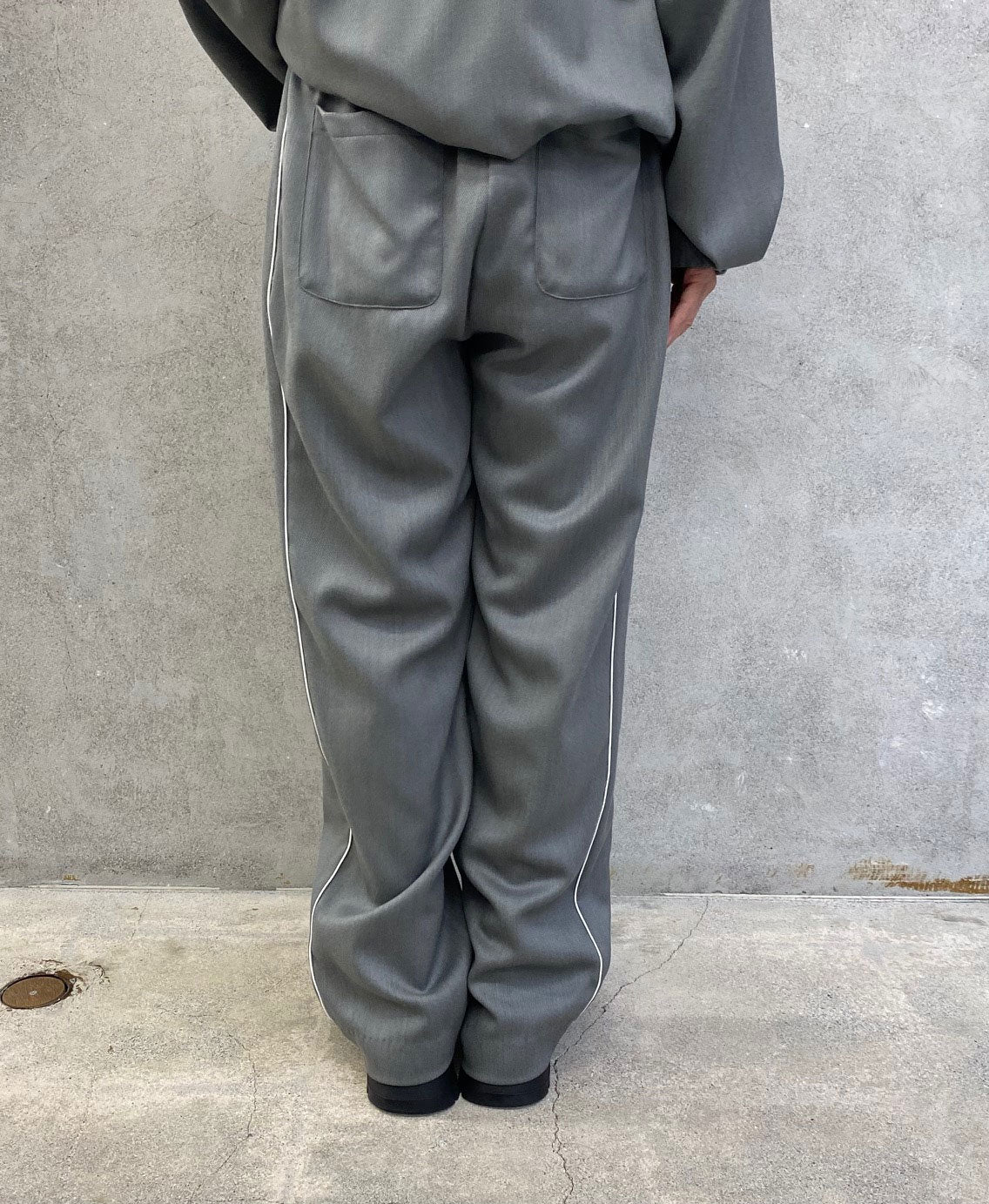 
                  
                    TRACK PANTS-GREY GREEN-
                  
                