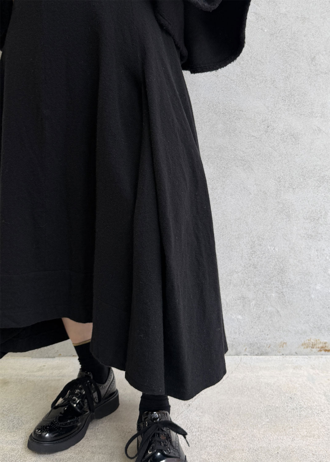 
                  
                    Boiled Wool Drape Flared Skirt
                  
                