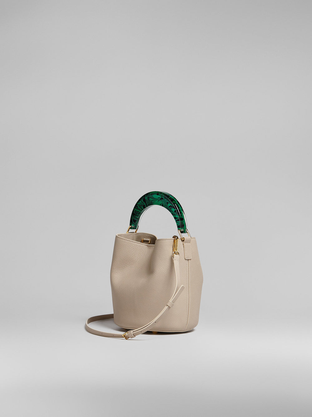 MARNI】ベージュレザー&レジン VENICEバケットバッグ – OBLIGE