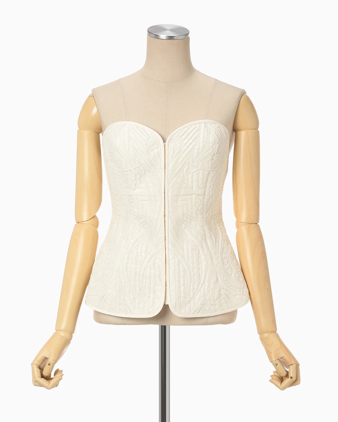 
                  
                    Floral Quilted Silk Bustier
                  
                