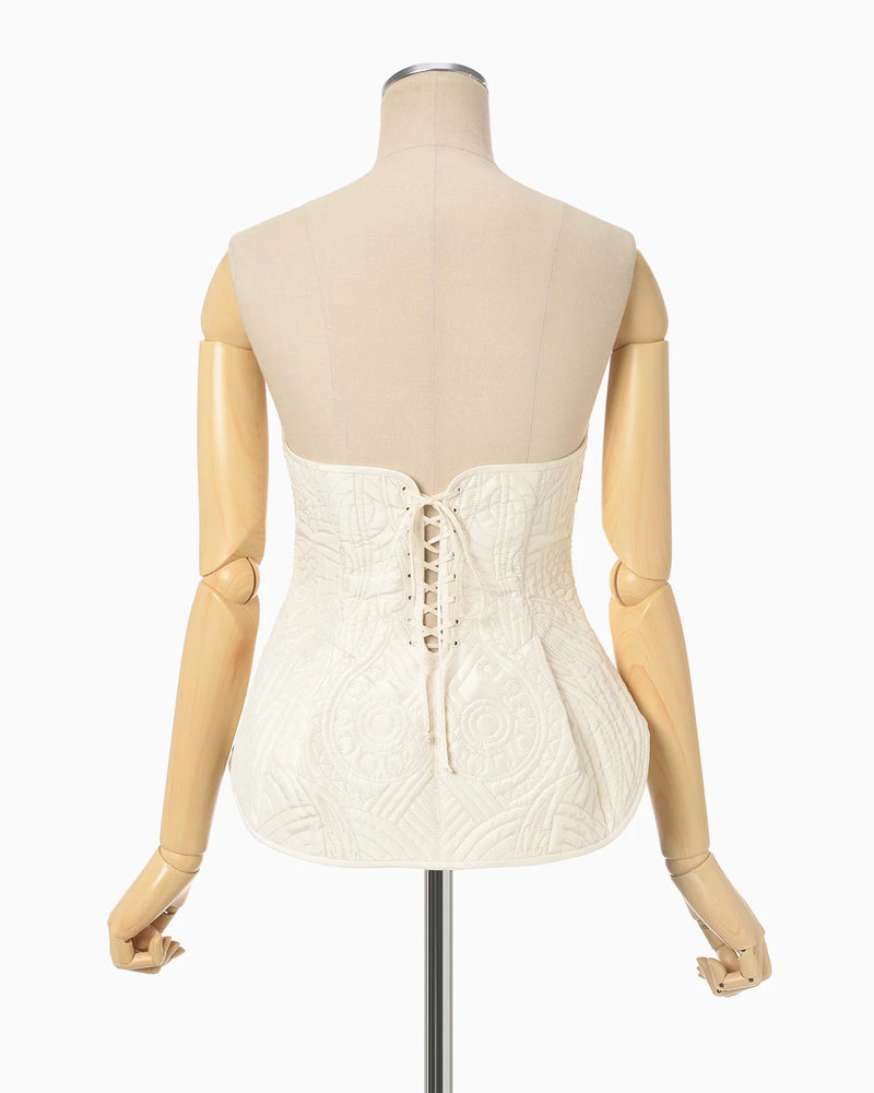 
                  
                    Floral Quilted Silk Bustier
                  
                