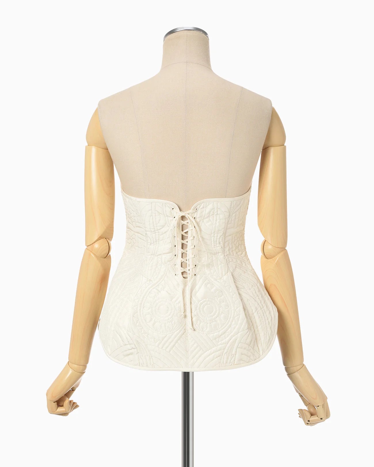 
                  
                    Floral Quilted Silk Bustier
                  
                