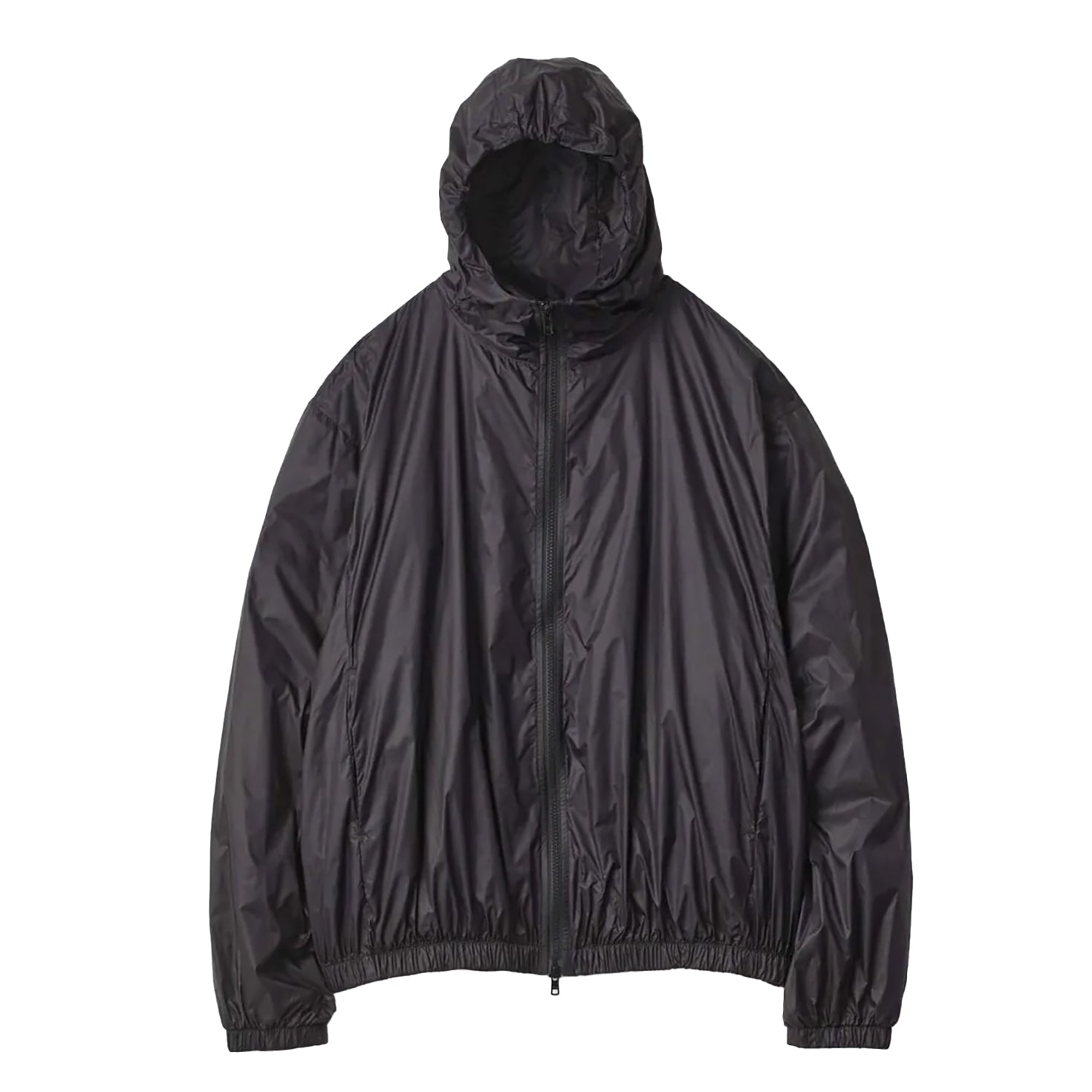 EXTRA LIGHT NYLON SHIRRED ZIP HOOD JACKET – OBLIGE