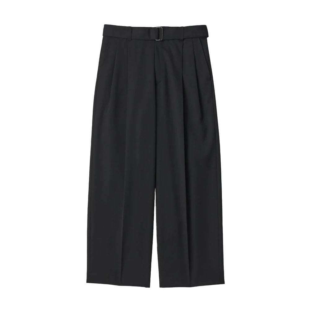 BELTED WIDE STRAIGHT TROUSERS