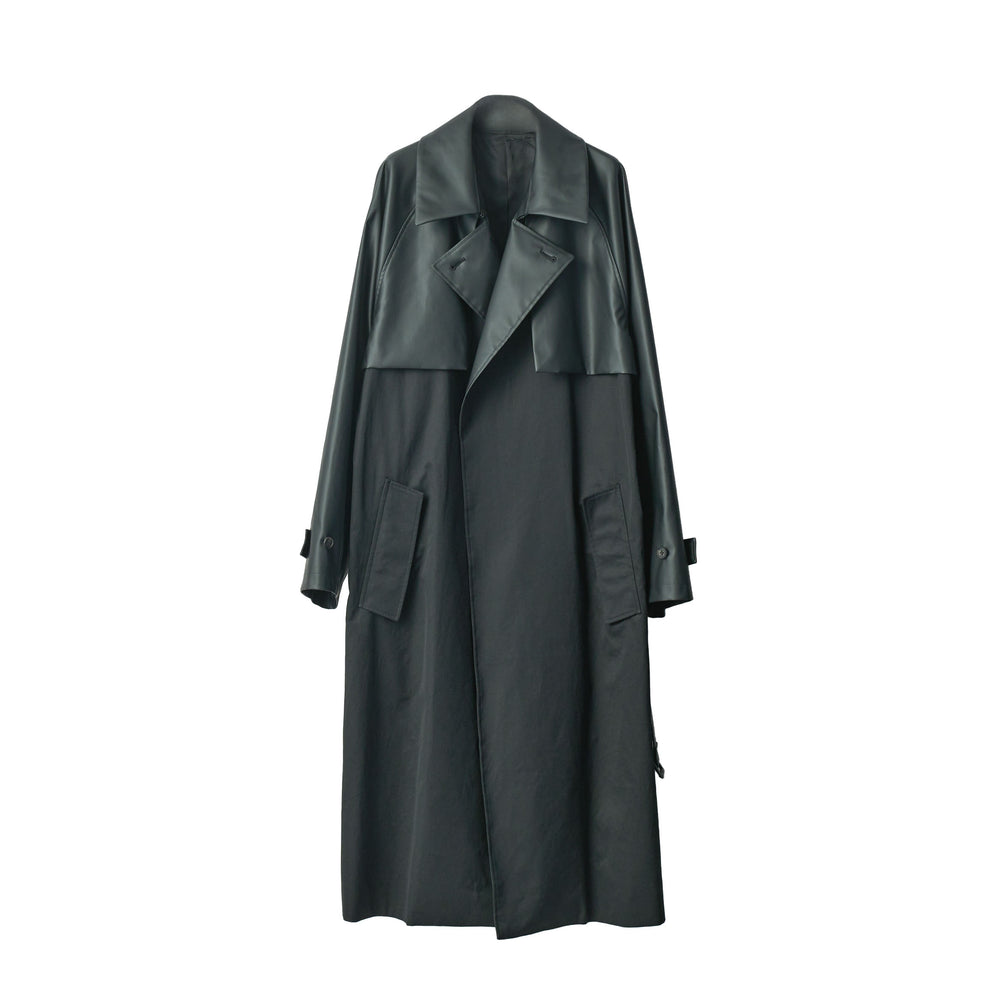
                  
                    CONTRAST SINGLE BREASTED WIDE LAPELS COAT
                  
                