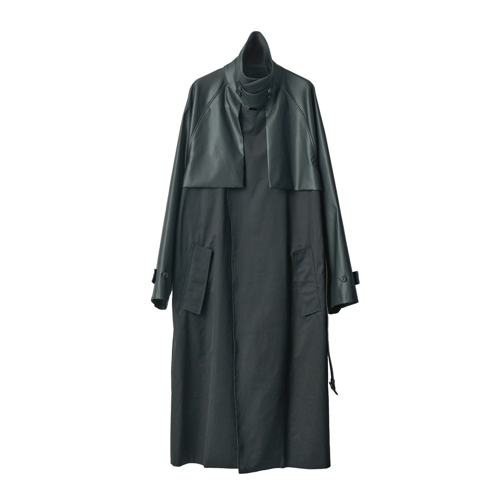 ♡͚༻ི【クリーニング済み】L'Or Wide Lapel Long Coat♡ CONTRAST SINGLE BREASTED WIDE LAPELS COAT – OBLIGE