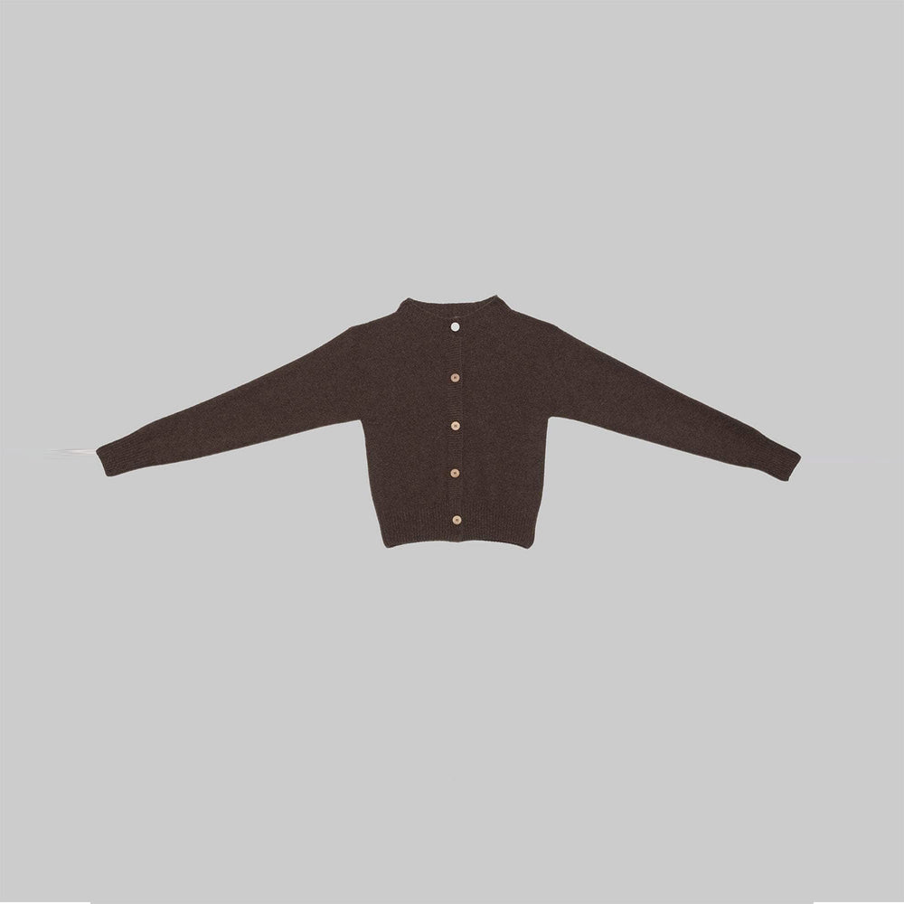 TIER CARDIGAN-BUREL BROWN-
