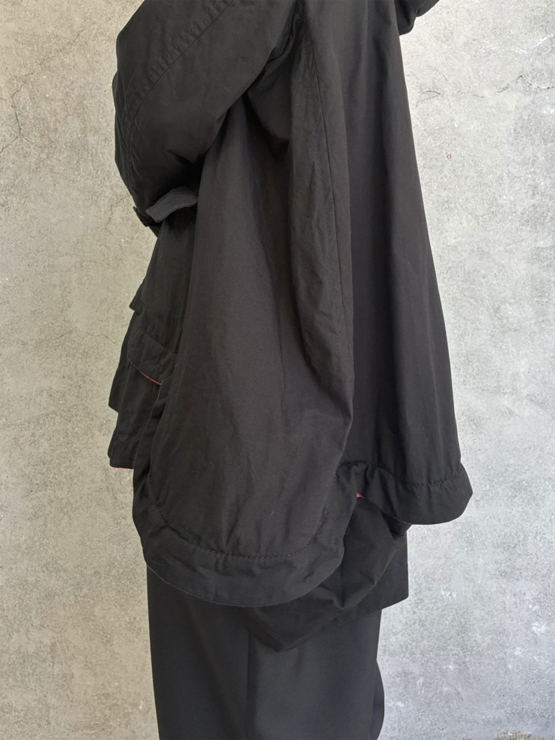 
                  
                    A-line oversized hooded jacket
                  
                