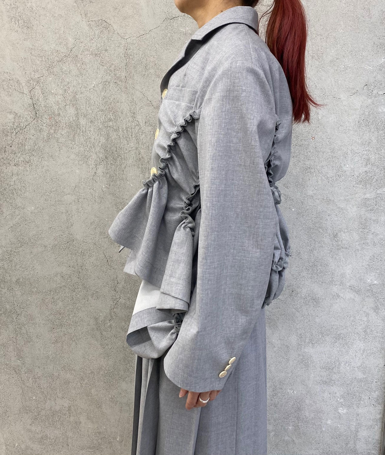 
                  
                    ウールトロデザインジャケット -TOP GRAY-
                  
                