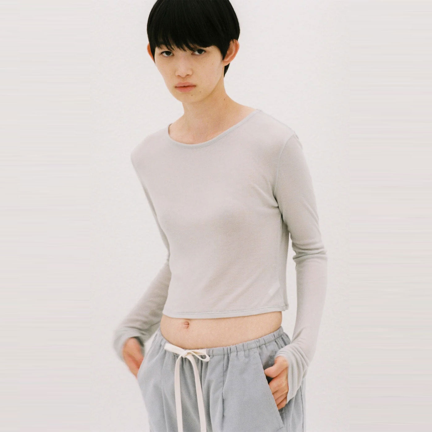 
                  
                    Crew Neck Cropped Top-Cashmere Blend
                  
                