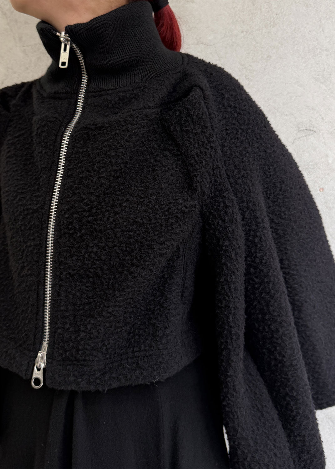 
                  
                    Fleece Flared-sleeve Short Jacket
                  
                