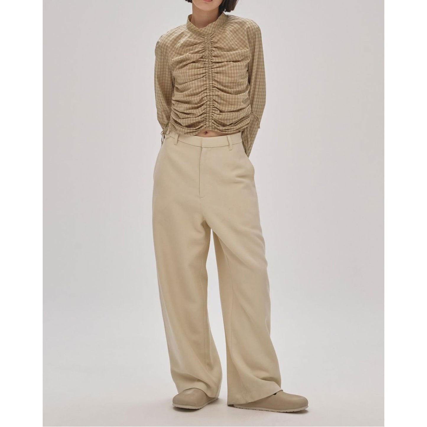 
                  
                    Wide Cocoon Trousers-ECRU-
                  
                