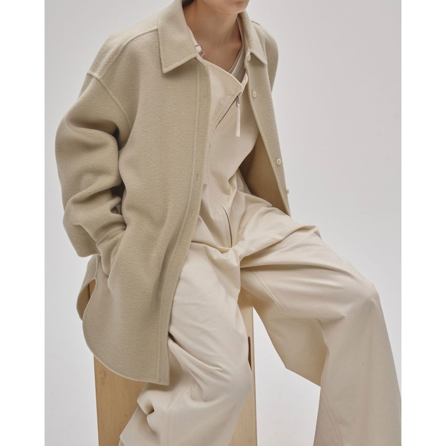 
                  
                    Wool Shirts Jacket-SAGE-
                  
                