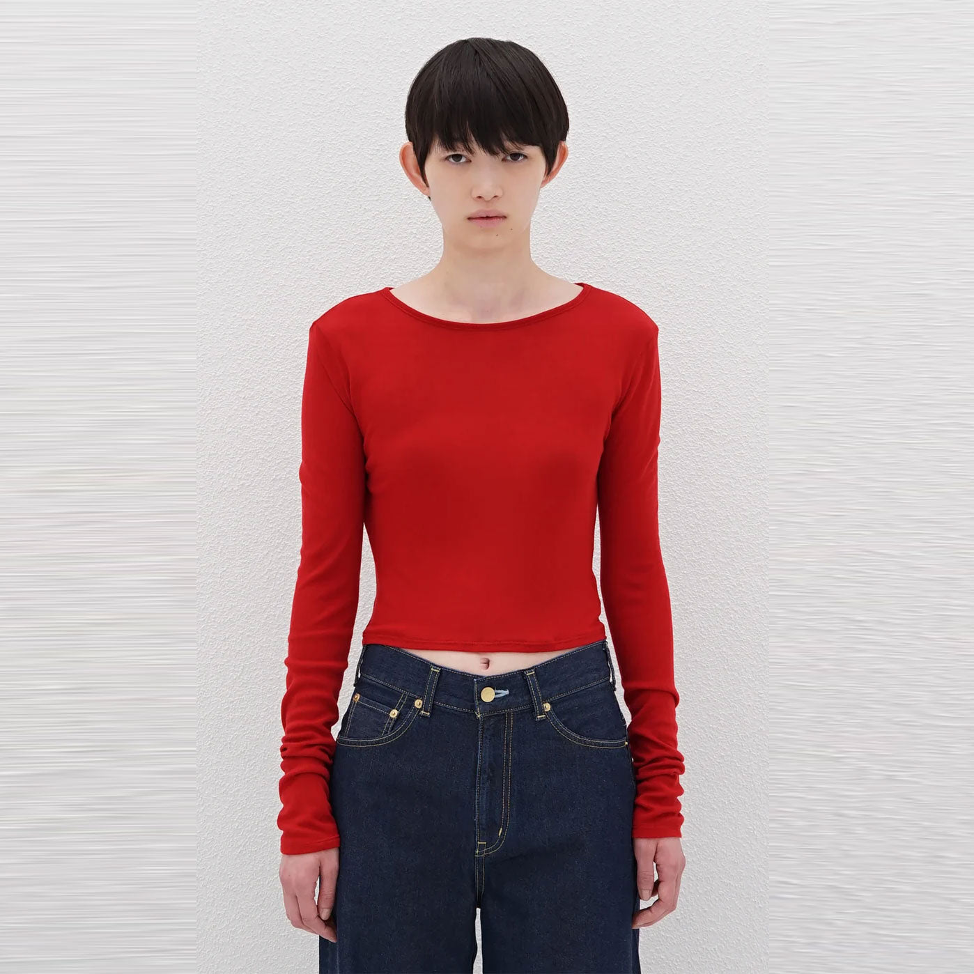 
                  
                    Crew Neck Cropped Top-Cashmere Blend
                  
                