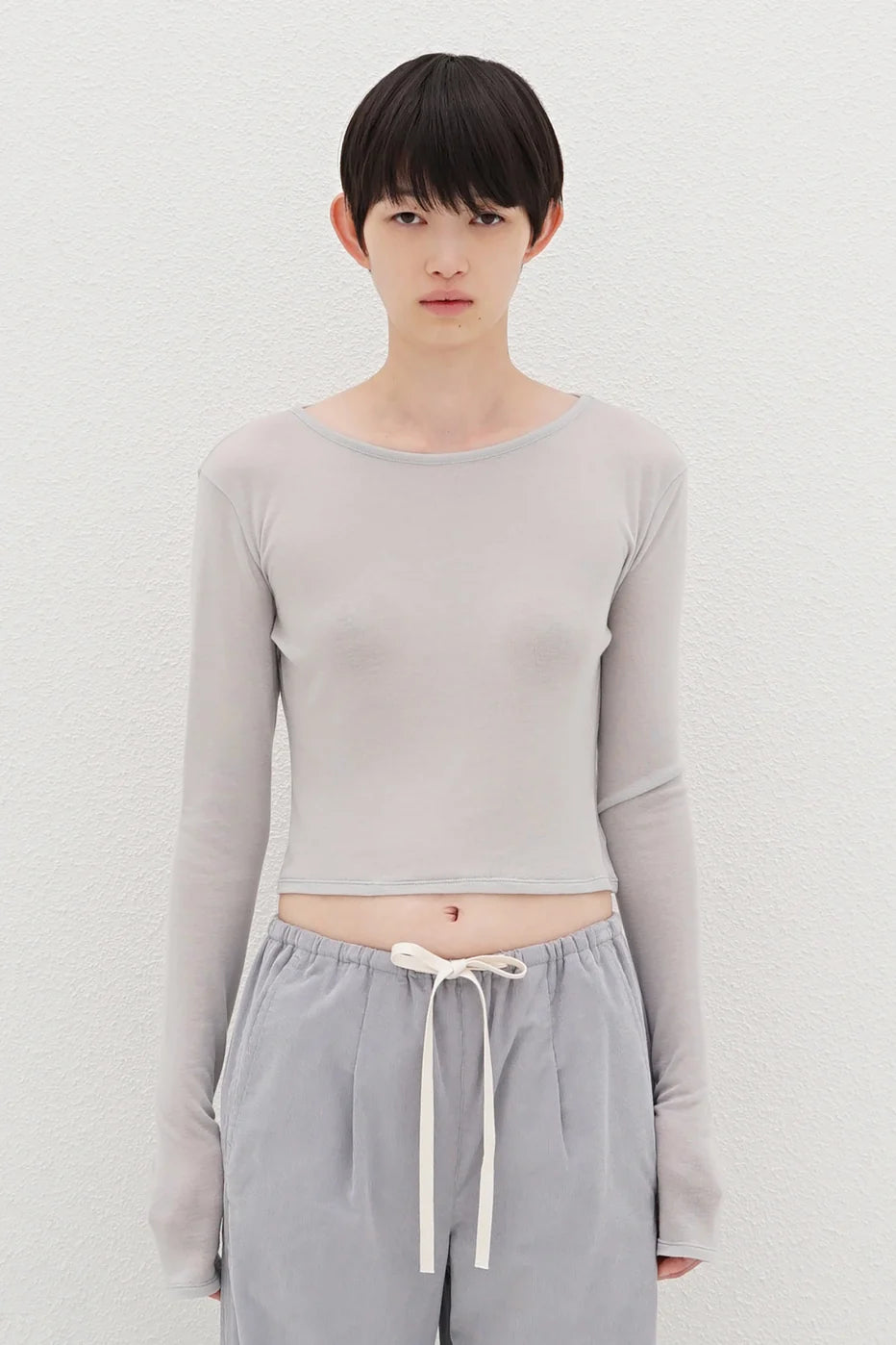 
                  
                    Crew Neck Cropped Top-Cashmere Blend
                  
                