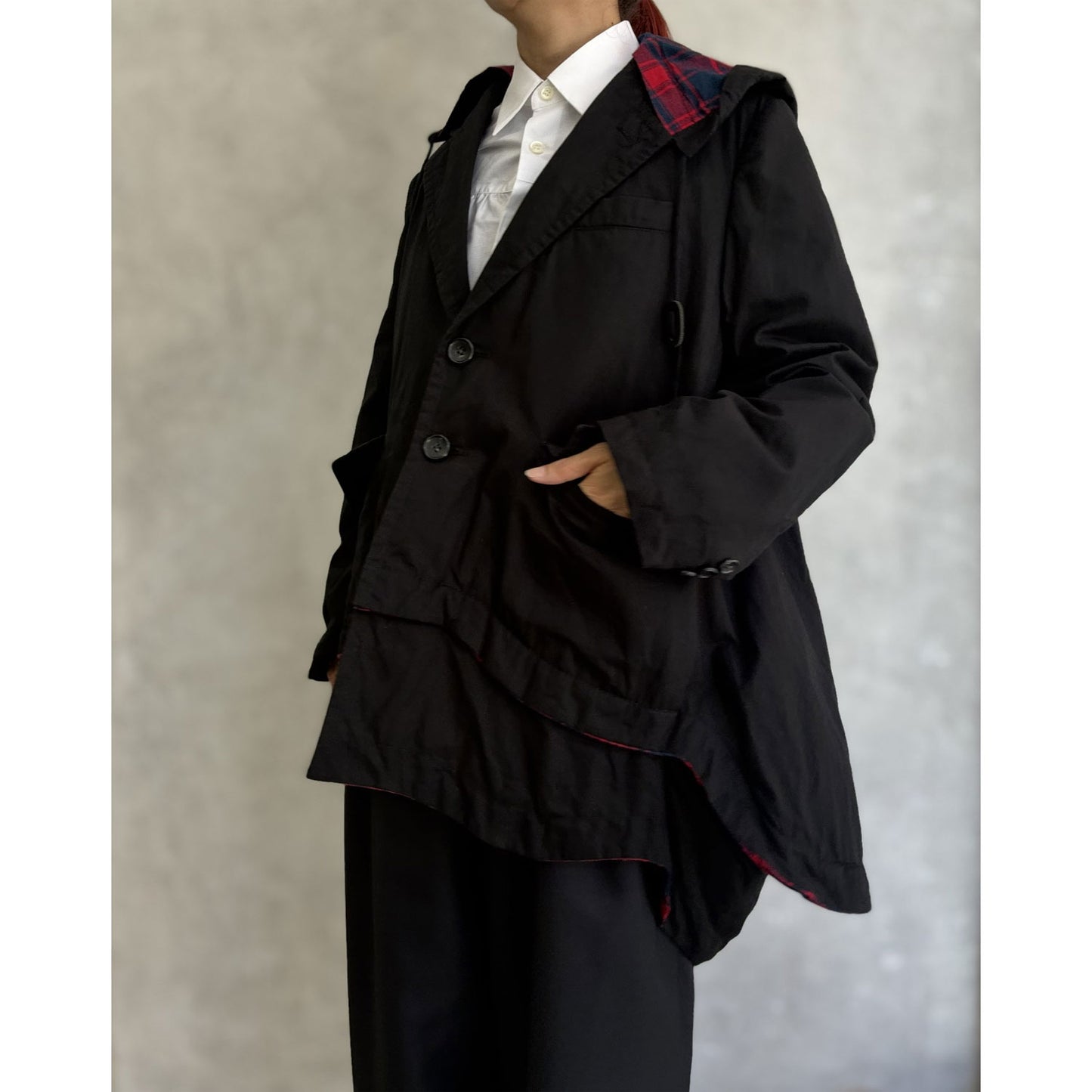 
                  
                    A-line oversized hooded jacket
                  
                