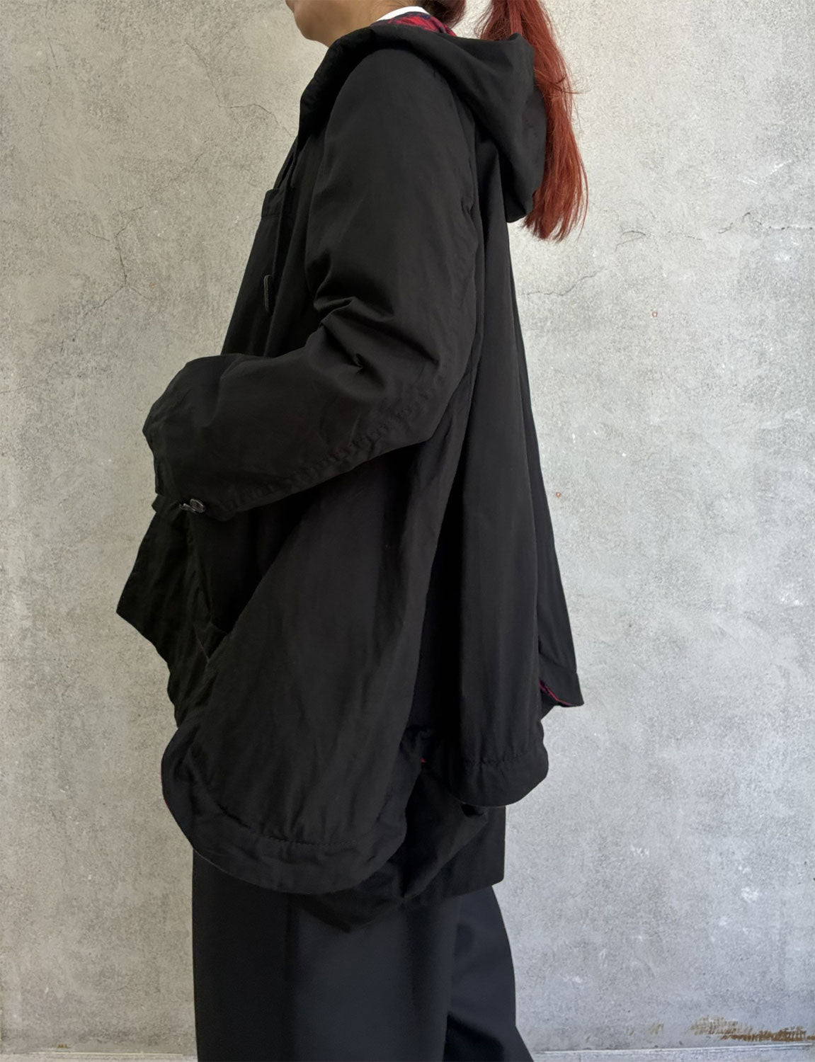 
                  
                    A-line oversized hooded jacket
                  
                