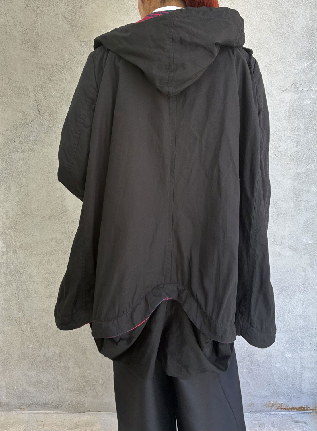 
                  
                    A-line oversized hooded jacket
                  
                
