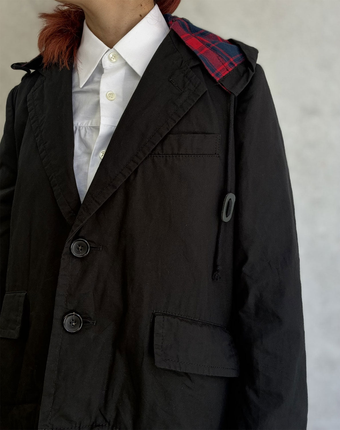 
                  
                    A-line oversized hooded jacket
                  
                