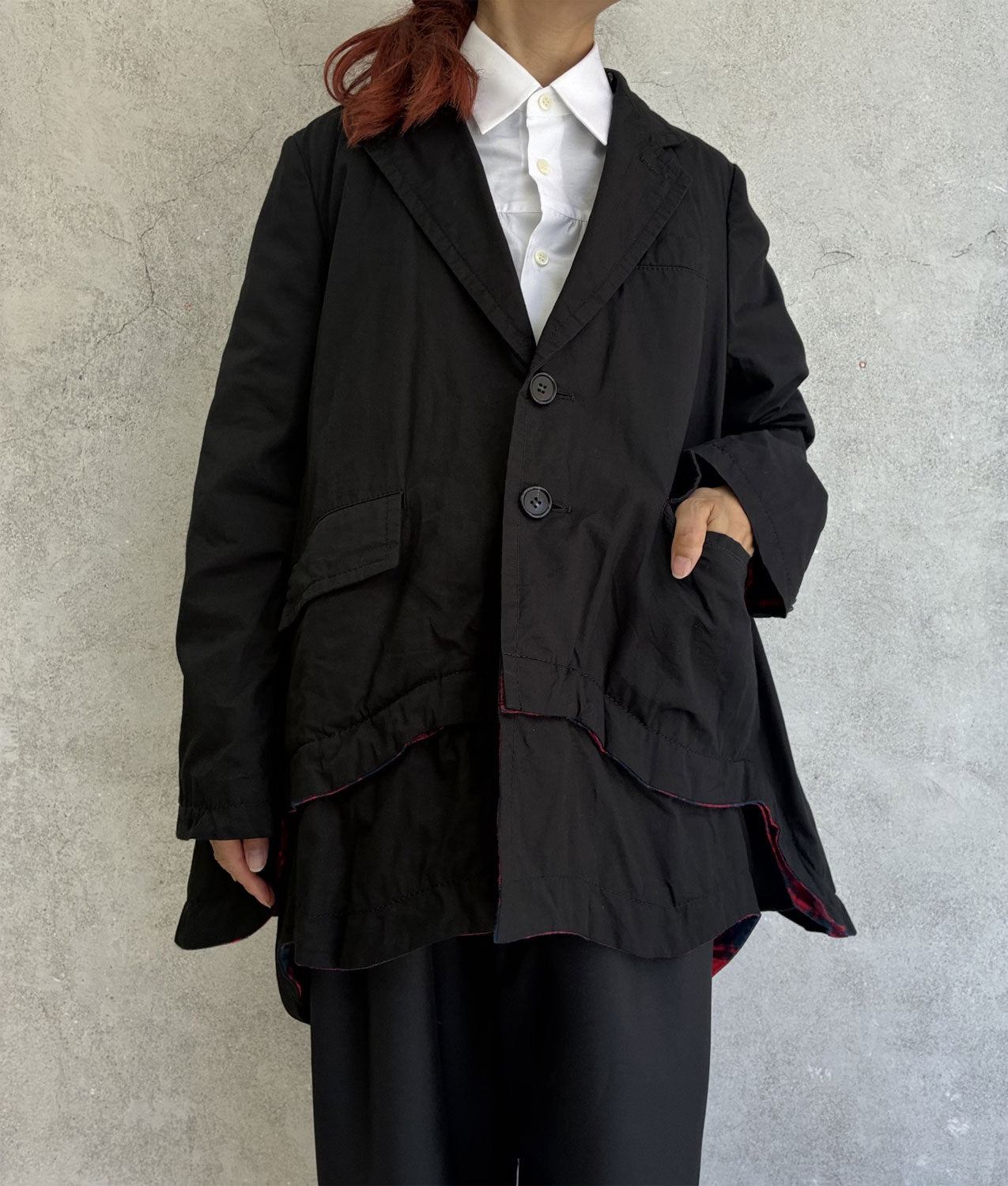 
                  
                    A-line oversized hooded jacket
                  
                