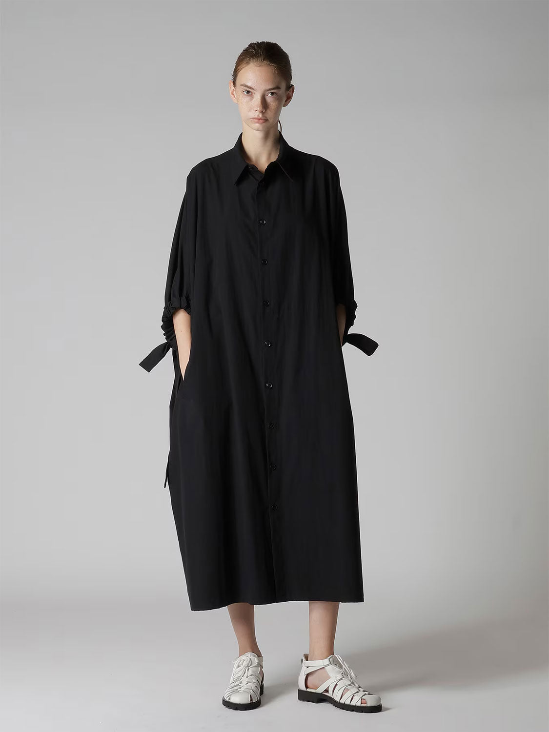 
                  
                    COTTON BROAD SLEEVE SHIRT DRESS
                  
                