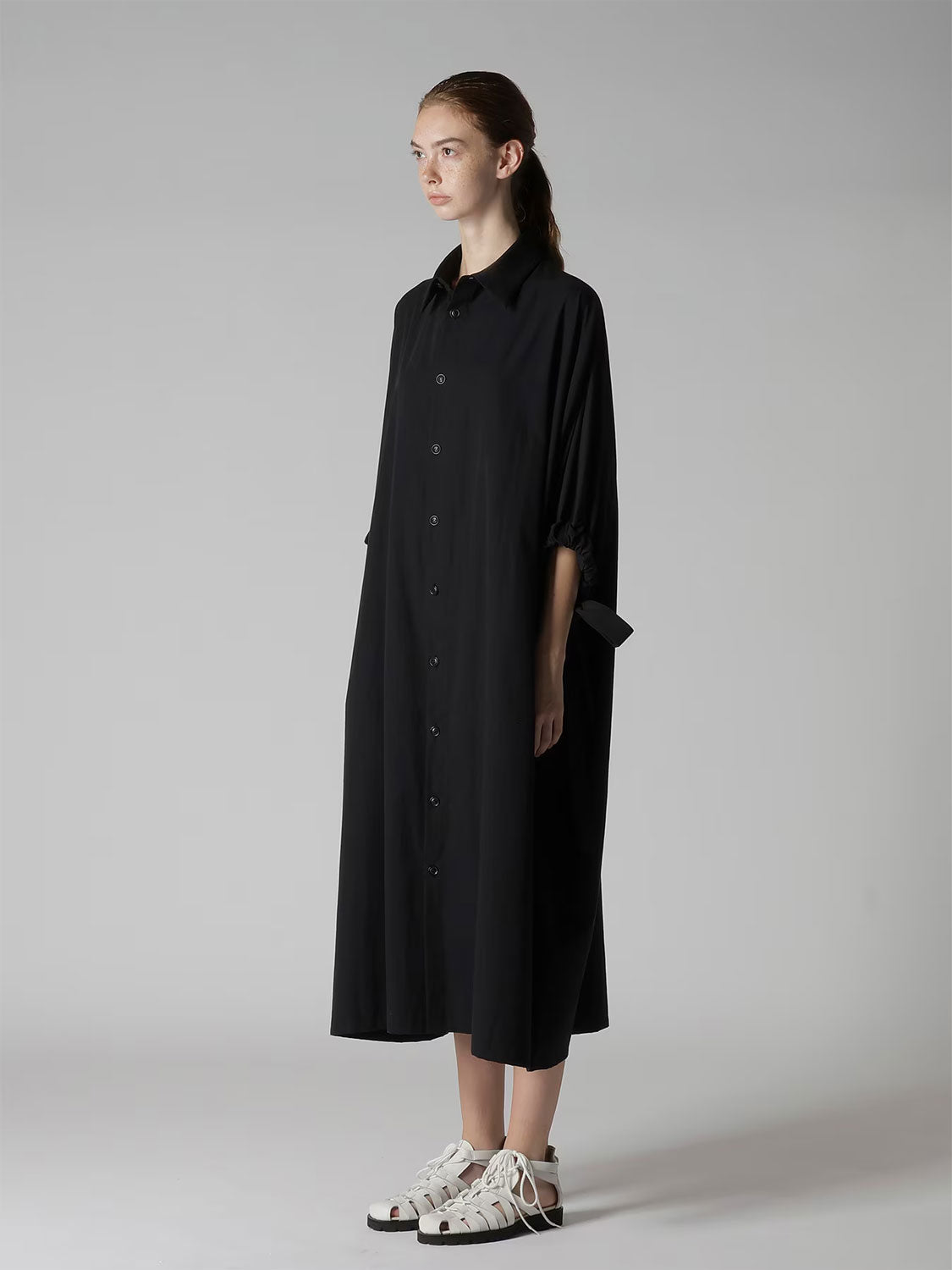 
                  
                    COTTON BROAD SLEEVE SHIRT DRESS
                  
                