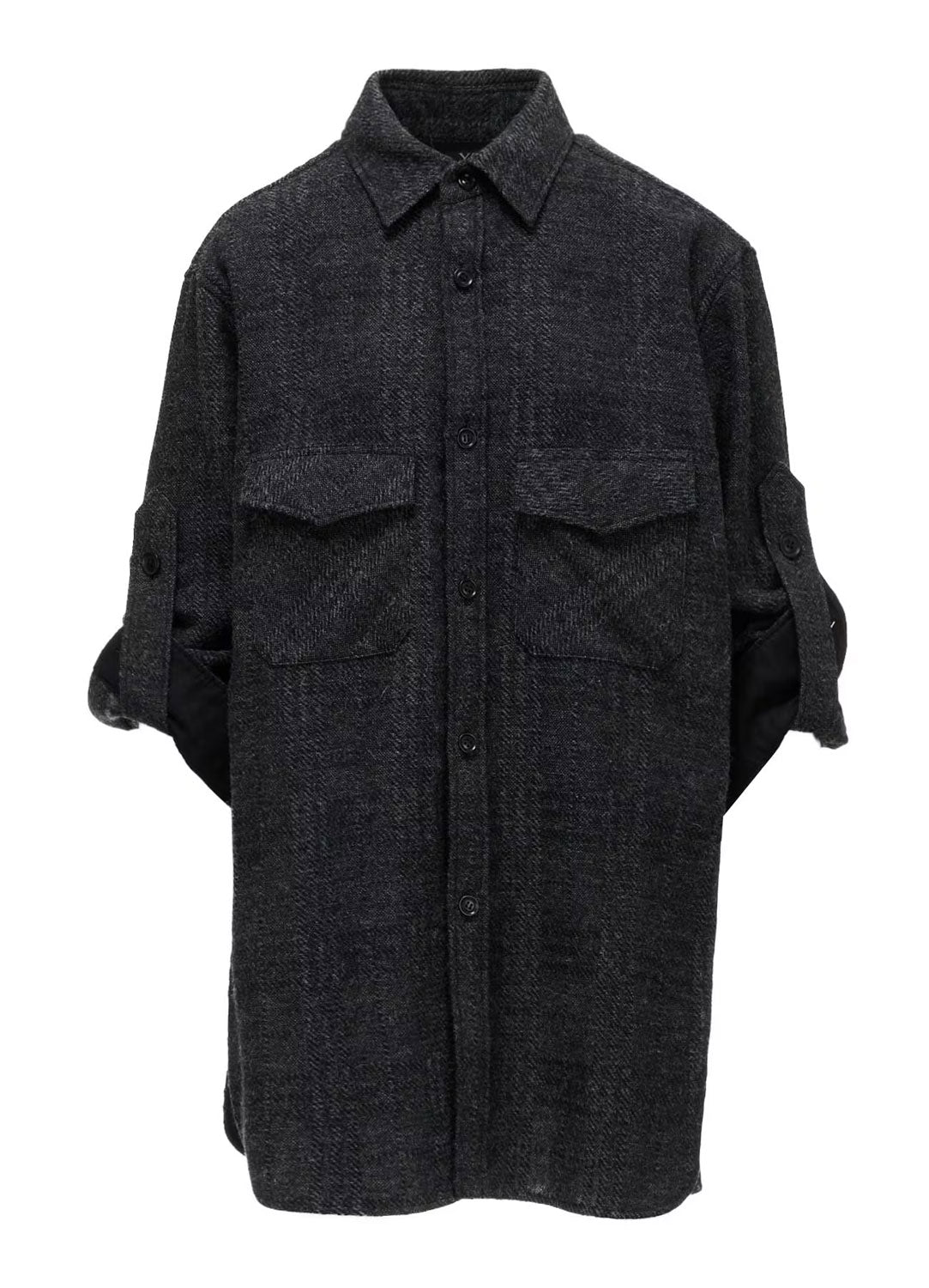 
                  
                    WOOL BLEND PLAID MILITARY SHIRT
                  
                