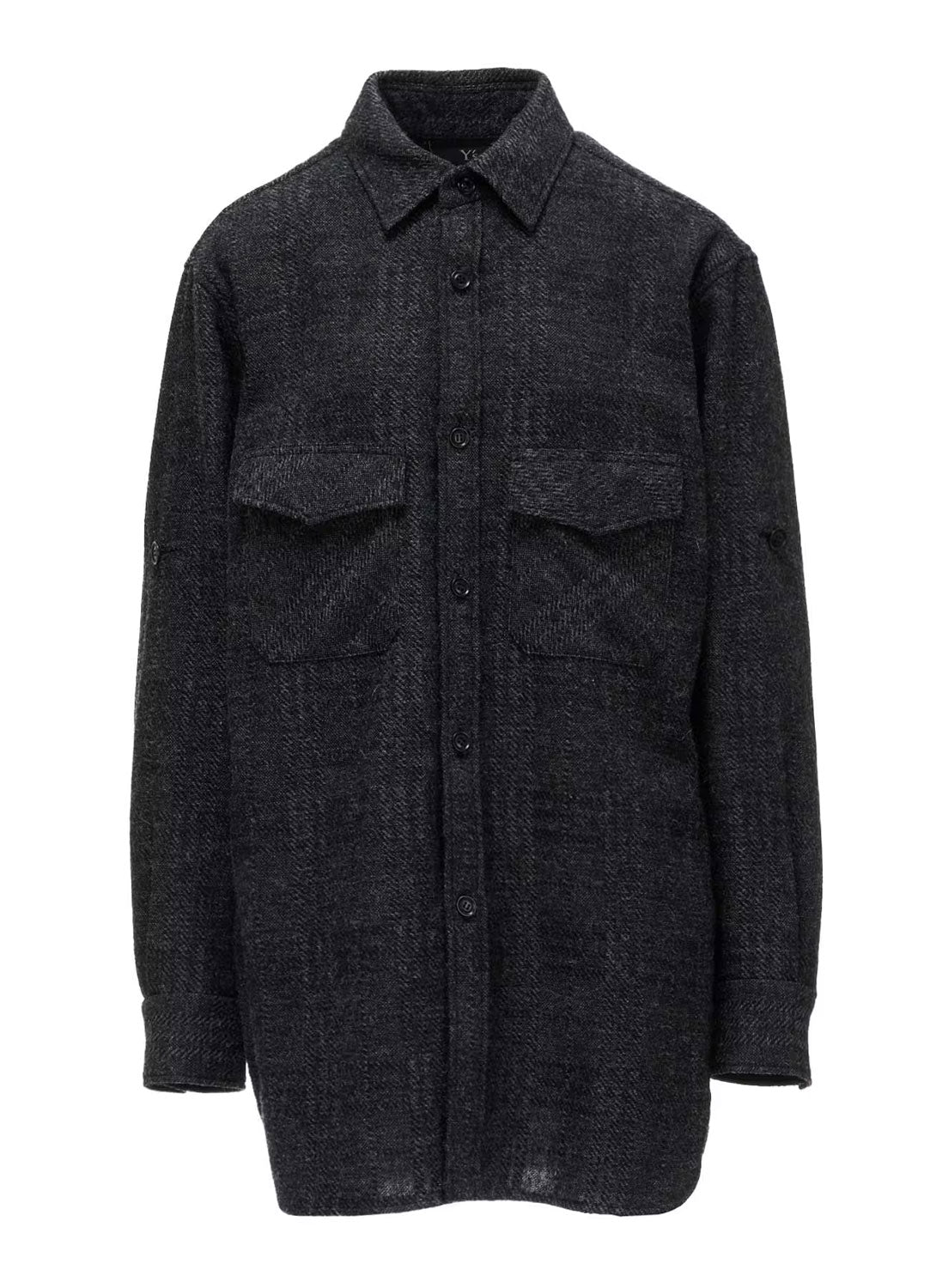 
                  
                    WOOL BLEND PLAID MILITARY SHIRT
                  
                