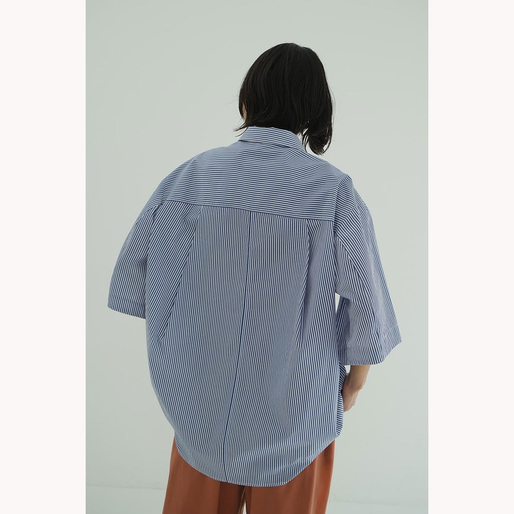 HALF SLEEVE HUGE SHIRTS -STRIPE- – OBLIGE