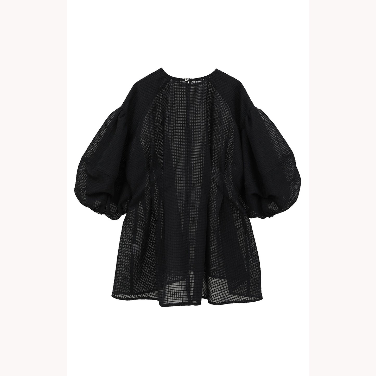
                  
                    SHEER PLAID VOLUME SLEEVE TOPS -BLACK-
                  
                