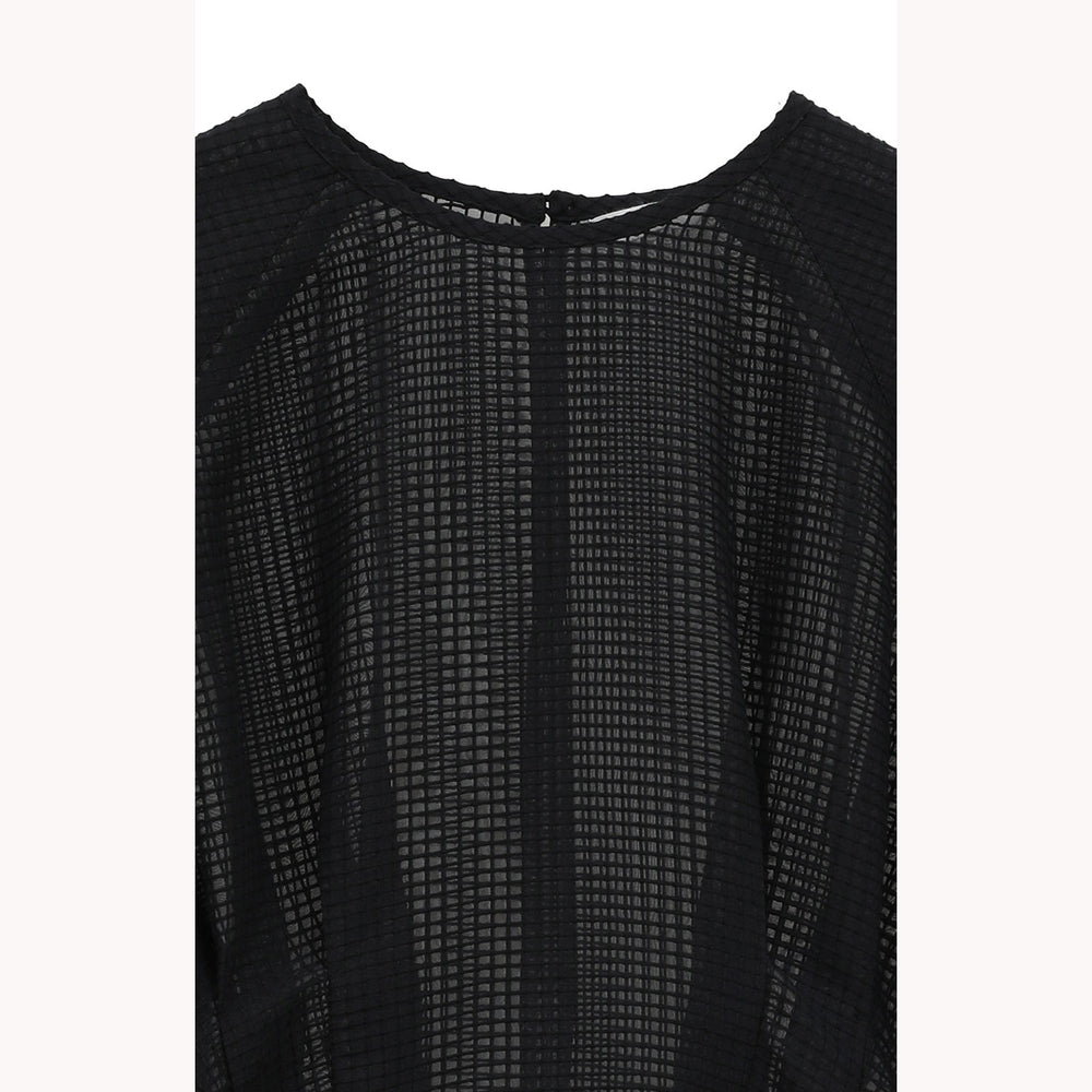 
                  
                    SHEER PLAID VOLUME SLEEVE TOPS -BLACK-
                  
                