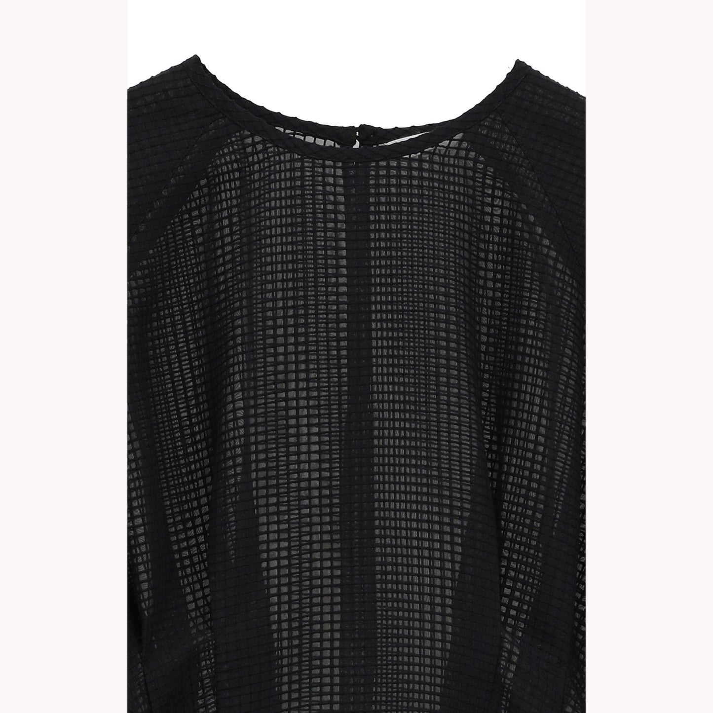 
                  
                    SHEER PLAID VOLUME SLEEVE TOPS -BLACK-
                  
                