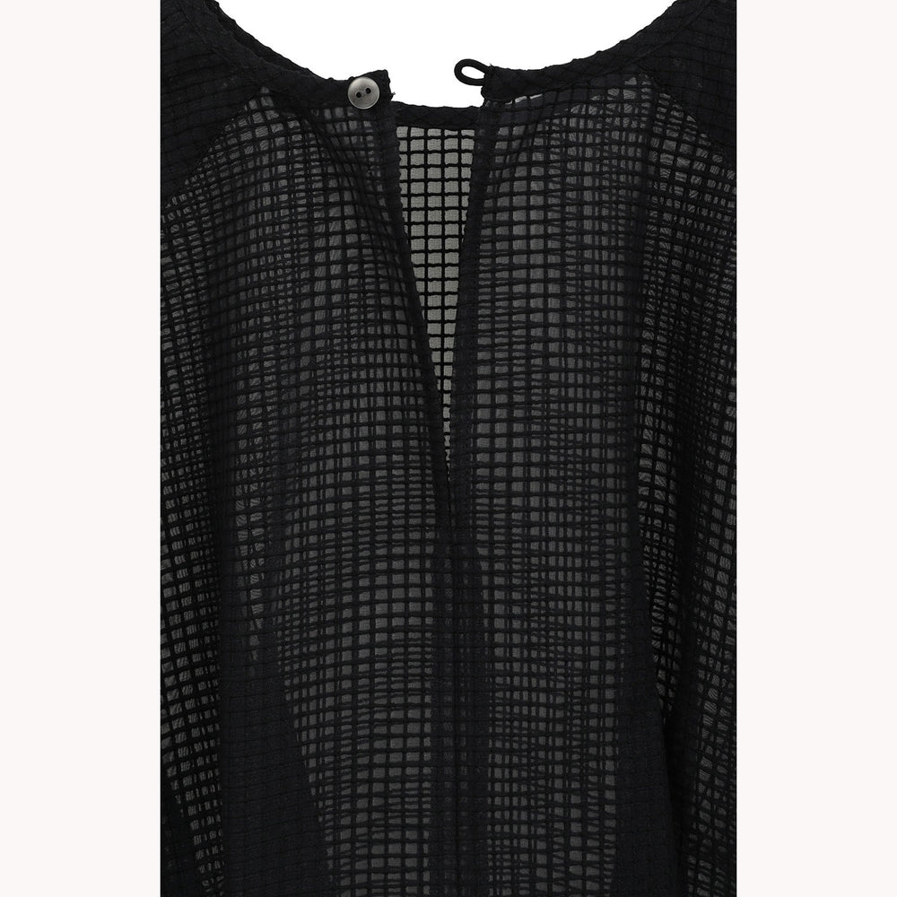 
                  
                    SHEER PLAID VOLUME SLEEVE TOPS -BLACK-
                  
                