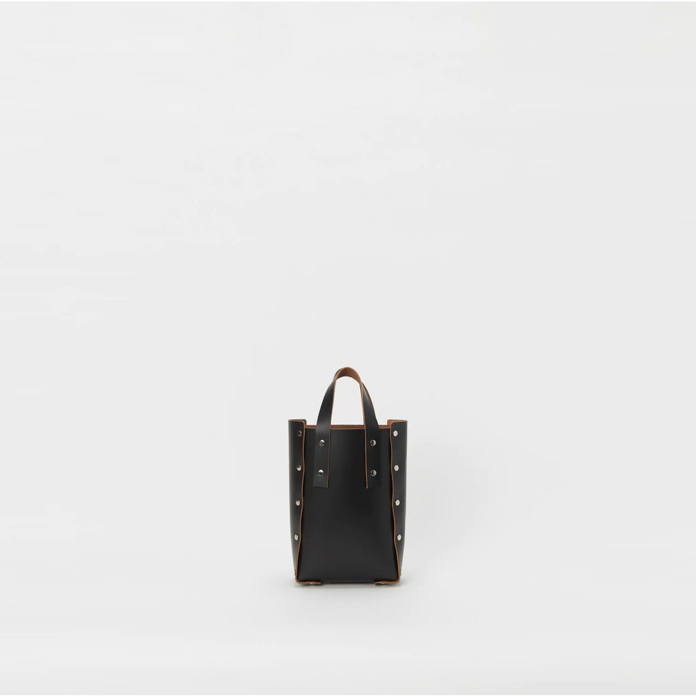 assemble hand bag tall S -BLACK-