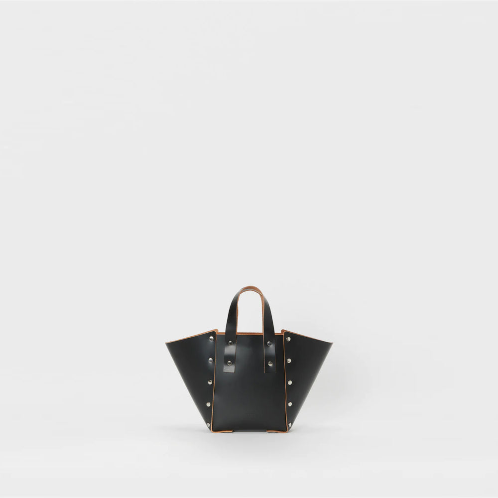 assemble hand bag wide S -BLACK-