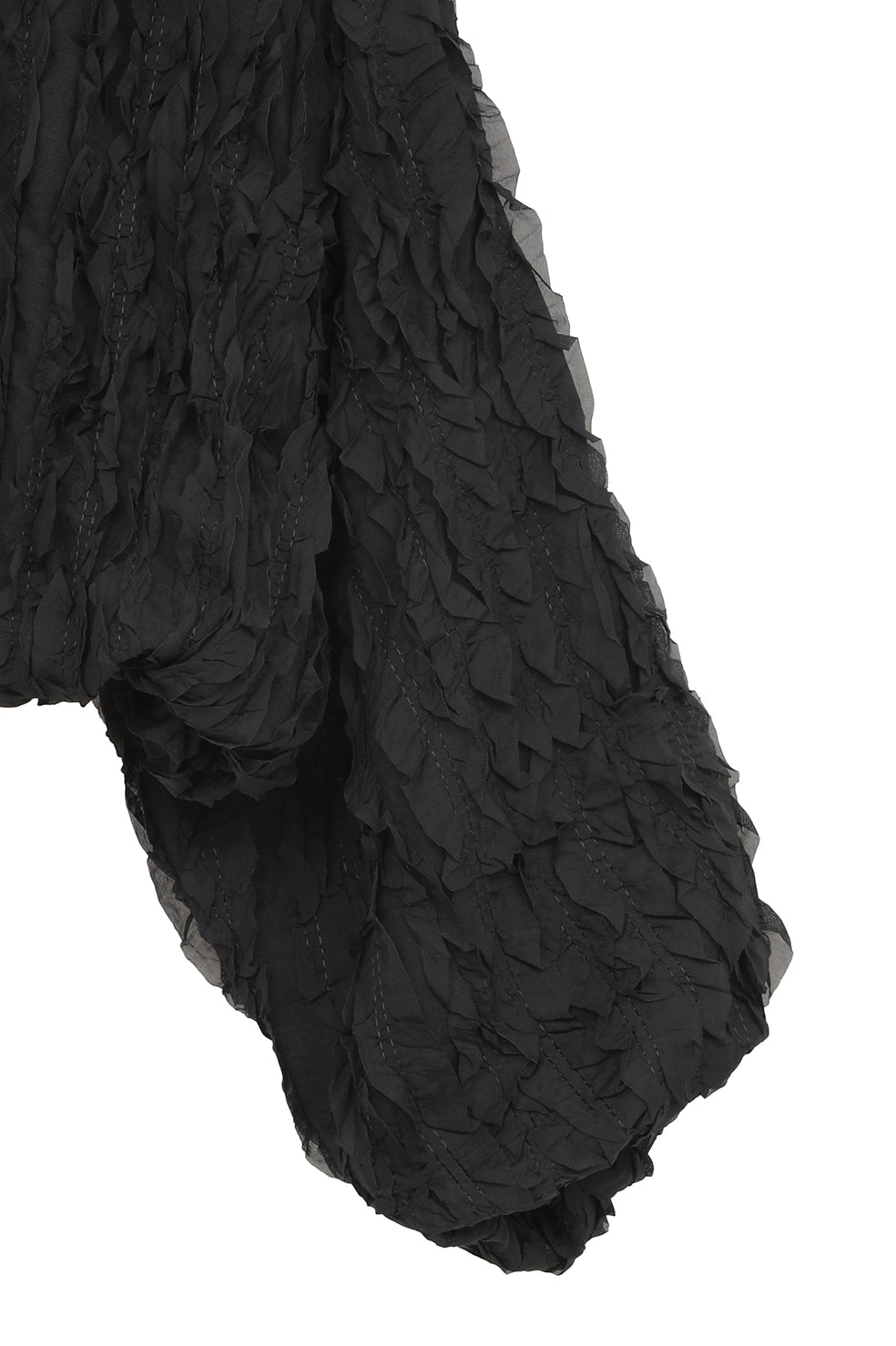 
                  
                    TOPSTITCHED FRILL BOLERO-BLACK-
                  
                