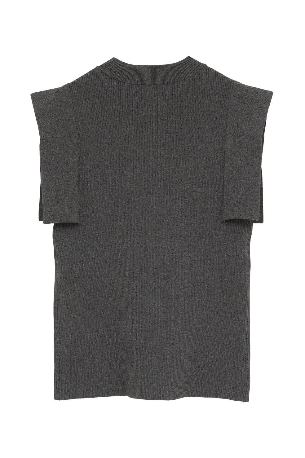 
                  
                    SQUARE SLEEVE KNIT TOPS-CHARCOAL GRAY-
                  
                