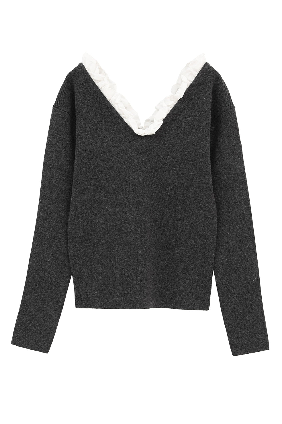 
                  
                    2WAY FRILL V NECK KNIT TOPS
                  
                