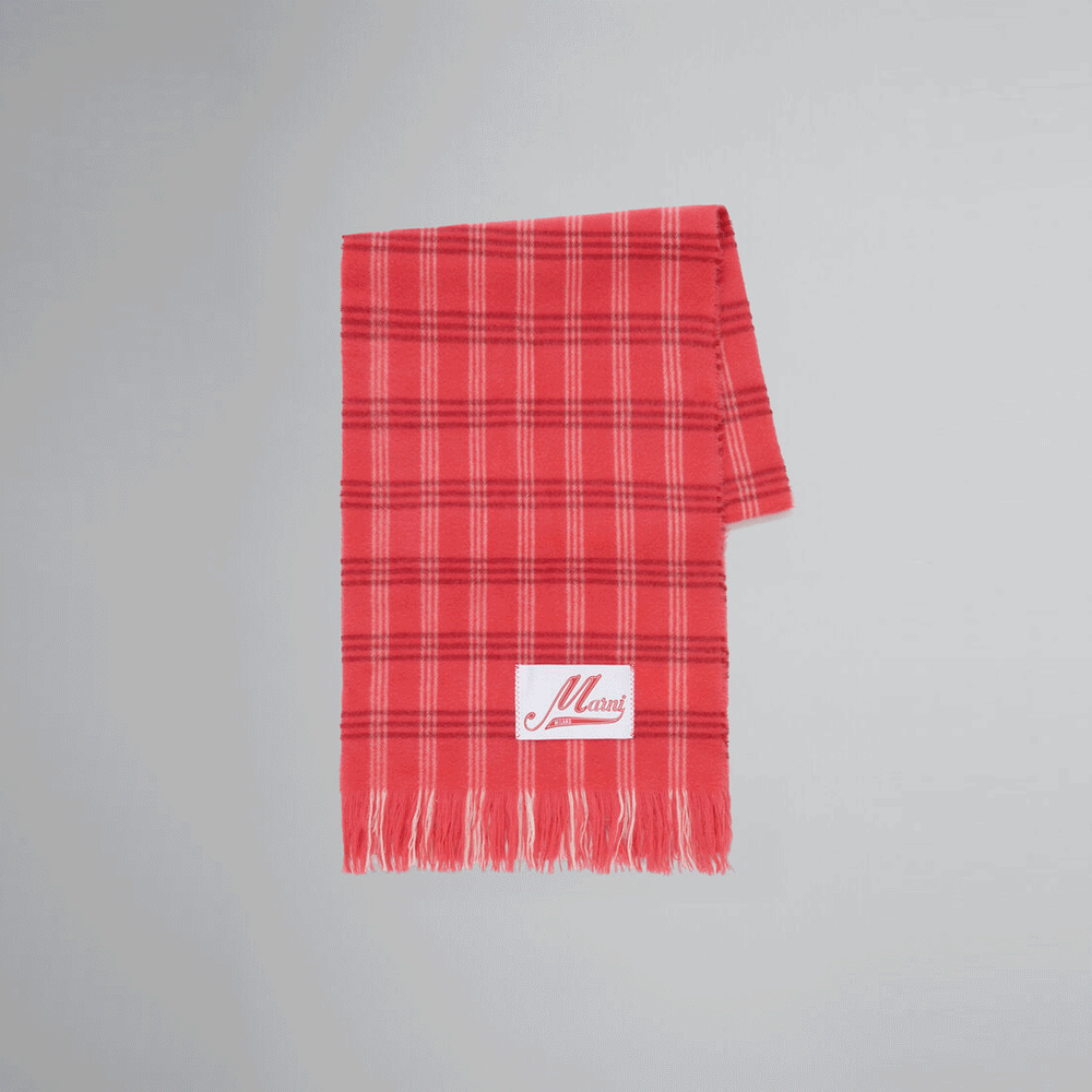 
                  
                    【MARNI】ローズピンク チェック ウール製スカーフ
                  
                