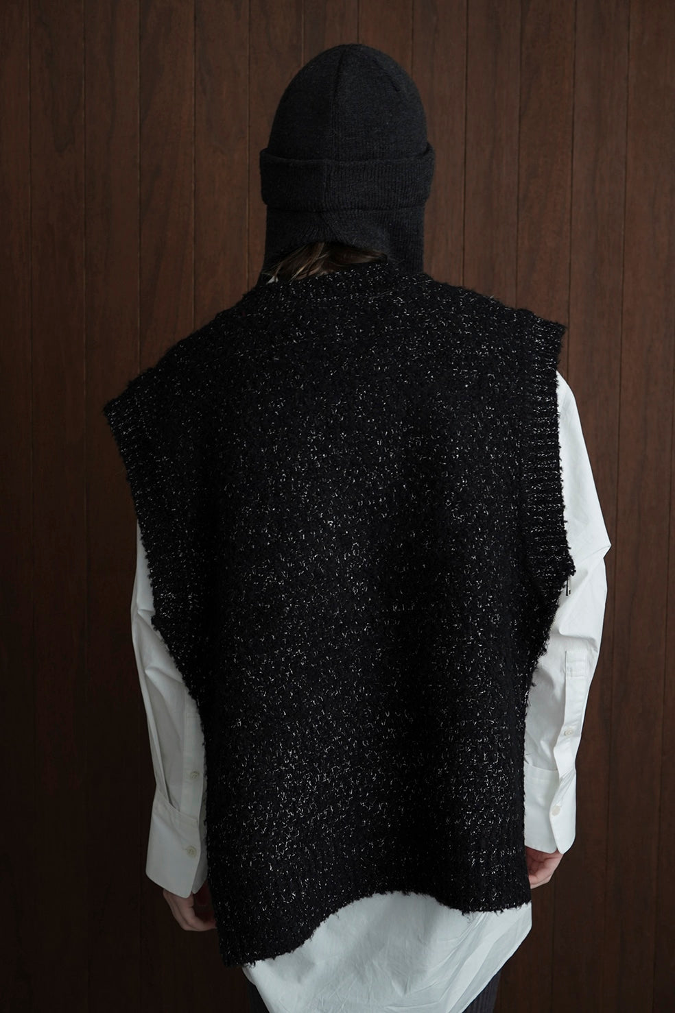 SIDE ZIP TWEED KNIT VEST