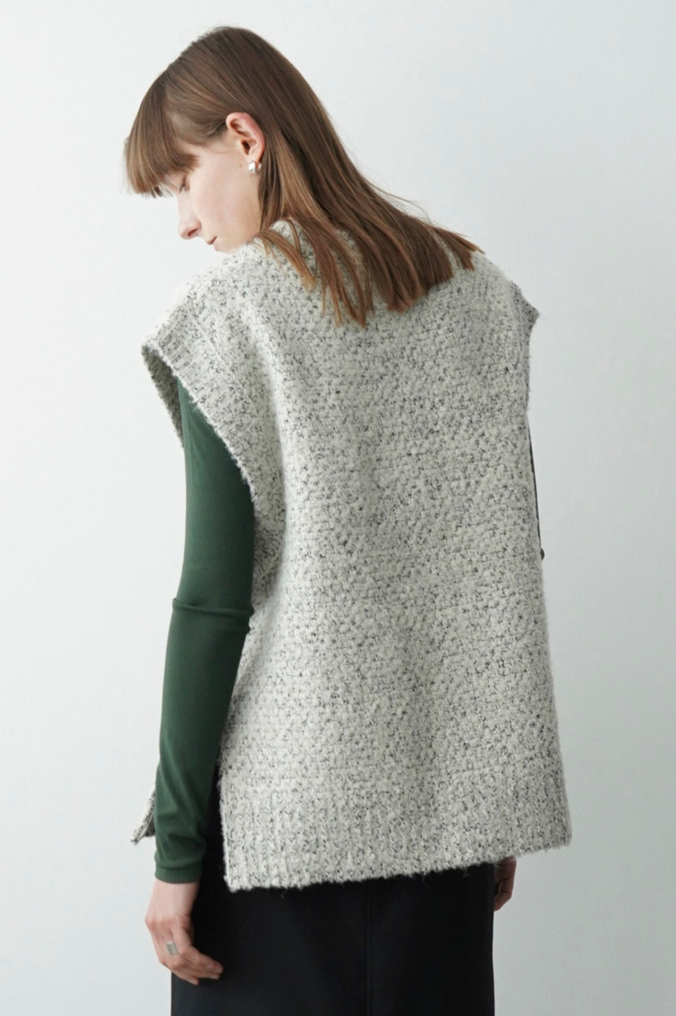 SIDE ZIP TWEED KNIT VEST – OBLIGE