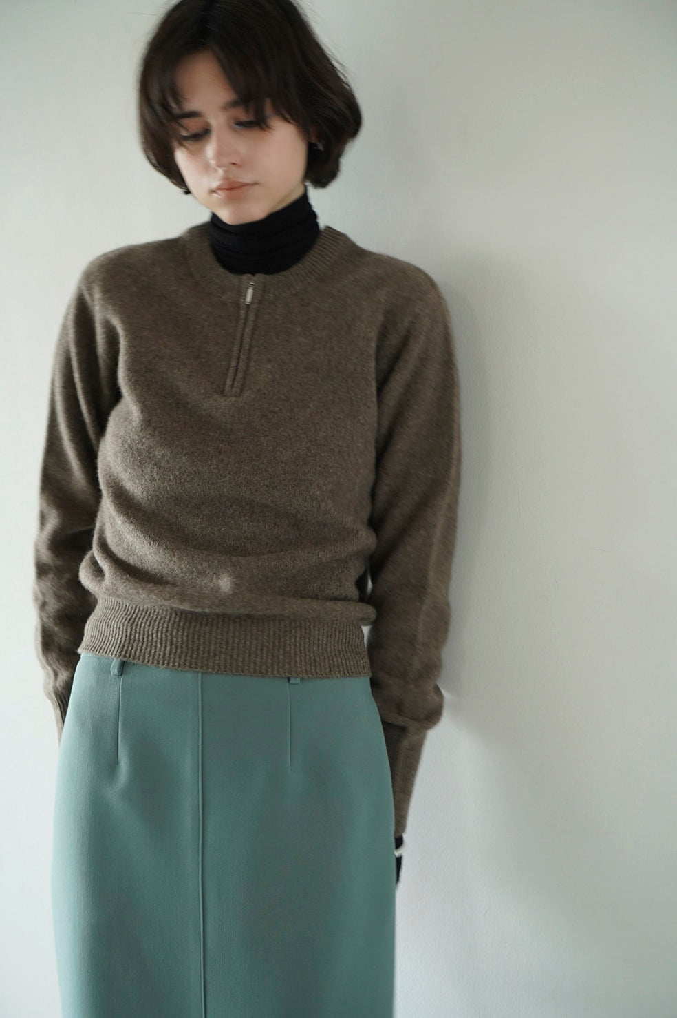 
                  
                    W FACE HALF ZIP YAK KNIT TOPS
                  
                